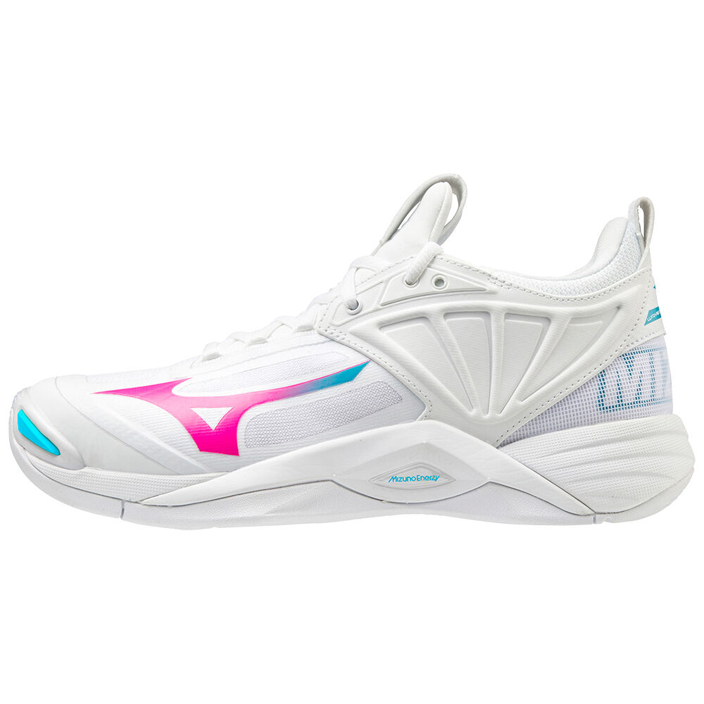 Betekenisvol zebra hybride Buy Mizuno Wave Momentum 2 in US at low online prices - White/Pink/Blue  Turquoise Womens Volleyball Shoes